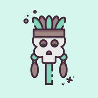 Icon Skull. related to American Indigenous symbol. MBE style. simple design editable vector