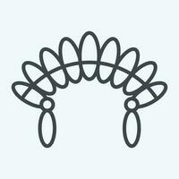 Icon Headdress 2. related to American Indigenous symbol. line style. simple design editable vector