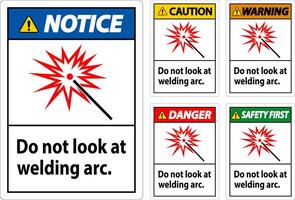 Caution Sign Do Not Look At Welding Arc vector