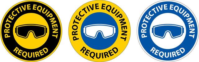 Symbol Floor Sign, Protective Equipment Required vector