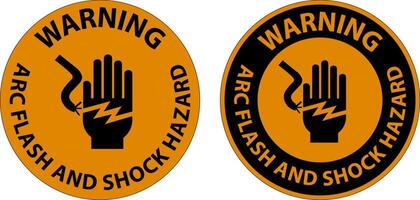 Warning Floor Sign Arc Flash And Shock Hazard vector