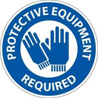 Symbol Floor Sign, Protective Equipment Required vector