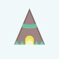 Icon Teepee. related to American Indigenous symbol. flat style. simple design editable vector