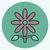 Icon Sunflower. related to American Indigenous symbol. color mate style. simple design editable vector