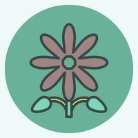 Icon Sunflower. related to American Indigenous symbol. color mate style. simple design editable vector