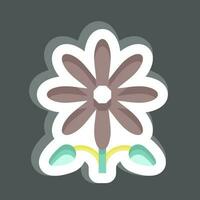 pegatina girasol. relacionado a americano indígena símbolo. sencillo diseño editable vector