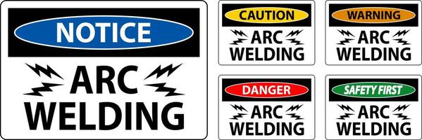 Caution Sign Arc Welding On White Background vector