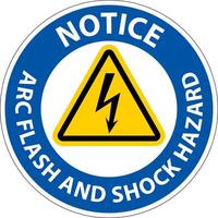 Notice Floor Sign Arc Flash And Shock Hazard vector