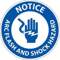 Notice Floor Sign Arc Flash And Shock Hazard vector