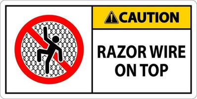 Symbol Caution Sign Razor Wire on Top vector