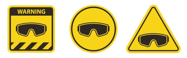 Eye Protection Required Sign On White Background vector