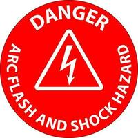 Danger Floor Sign Arc Flash And Shock Hazard vector