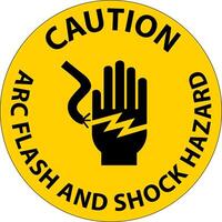 Caution Floor Sign Arc Flash And Shock Hazard vector