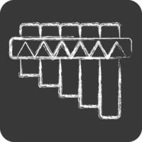 Icon Pan Flute. related to American Indigenous symbol. chalk Style. simple design editable vector