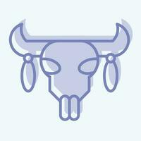 Icon Skull 2. related to American Indigenous symbol. two tone style. simple design editable vector