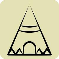 Icon Teepee. related to American Indigenous symbol. hand drawn style. simple design editable vector