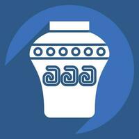 Icon Vase. related to American Indigenous symbol. long shadow style. simple design editable vector