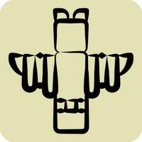 Icon Totem. related to American Indigenous symbol. hand drawn style. simple design editable vector