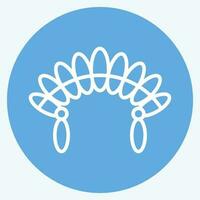 Icon Headdress 2. related to American Indigenous symbol. blue eyes style. simple design editable vector