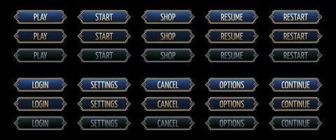 Art deco game interface button, ui animation frame vector