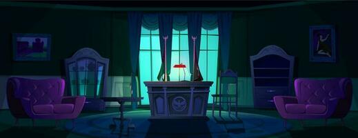 Interior of Oval office in White house at night vector