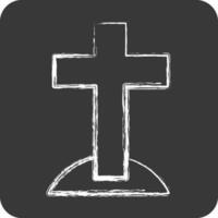 Icon Cross. suitable for Halloween symbol. chalk Style. simple design editable. design template vector