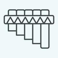 Icon Pan Flute. related to American Indigenous symbol. line style. simple design editable vector