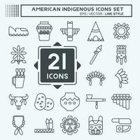 Icon Set American Indigenous. related to Education symbol. line style. simple design editable vector