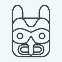 Icon Mask 2. related to American Indigenous symbol. line style. simple design editable vector