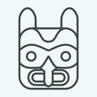 Icon Mask 2. related to American Indigenous symbol. line style. simple design editable vector