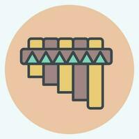 Icon Pan Flute. related to American Indigenous symbol. color mate style. simple design editable vector