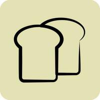 Icon Toast Bread. suitable for Bakery symbol. hand drawn style. simple design editable. design template vector