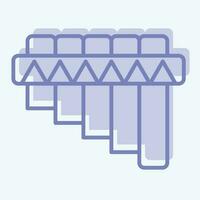 Icon Pan Flute. related to American Indigenous symbol. two tone style. simple design editable vector