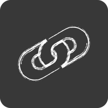 icono cadena enlace. adecuado para seguridad símbolo. tiza estilo. sencillo diseño editable. diseño modelo vector