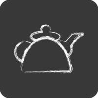 Icon Kettle. suitable for education symbol. chalk Style. simple design editable. design template vector