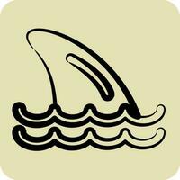 Icon Shark Fins. suitable for seafood symbol. hand drawn style. simple design editable. design template vector