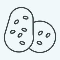 Icon Potato. related to American Indigenous symbol. line style. simple design editable vector