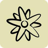 Icon Edelweiss. suitable for education symbol. hand drawn style. simple design editable. design template vector