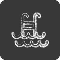 Icon Swimming. suitable for Healthy symbol. chalk Style. simple design editable. design template vector