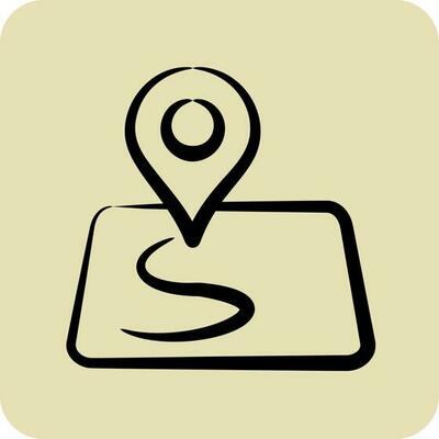 Icon Orienteering. suitable for education symbol. hand drawn style. simple design editable. design template