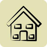 Icon House. suitable for education symbol. hand drawn style. simple design editable. design template vector