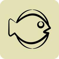 Icon Flat Fish. suitable for seafood symbol. hand drawn style. simple design editable. design template vector