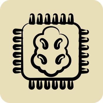 Icon Artificial Intelligence. related to Machine Learning symbol. hand drawn style. simple design editable vector