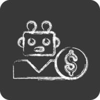 Icon Robo Advisor. suitable for education symbol. chalk Style. simple design editable vector