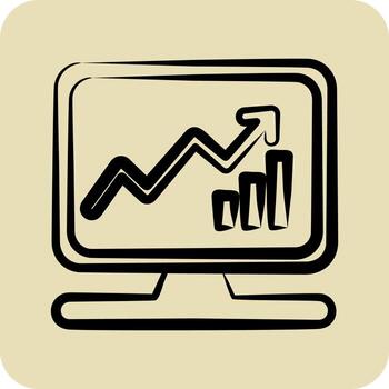 icono negocio analítica. relacionado a máquina aprendizaje símbolo. mano dibujado estilo. sencillo diseño editable vector