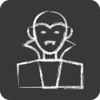 Icon Dracula. suitable for Halloween symbol. chalk Style. simple design editable. design template vector