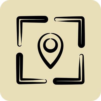 icono posicionamiento. adecuado para marca símbolo. mano dibujado estilo. sencillo diseño editable. diseño modelo vector