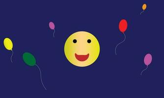 smiling balloons. holiday decoration. flat vector illustration.