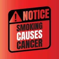 Smoking causes cancer warning sign, smoking can kill you banner sign vector