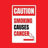 Smoking causes cancer warning sign, smoking can kill you banner sign vector